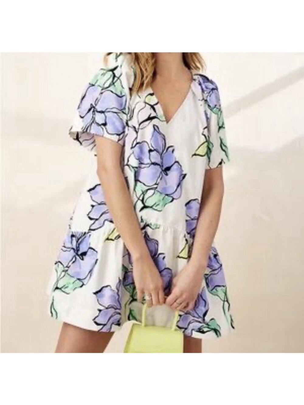 A New Day Floral Print Tiered Mini Dress Womens Size XLarge Beach Vibe